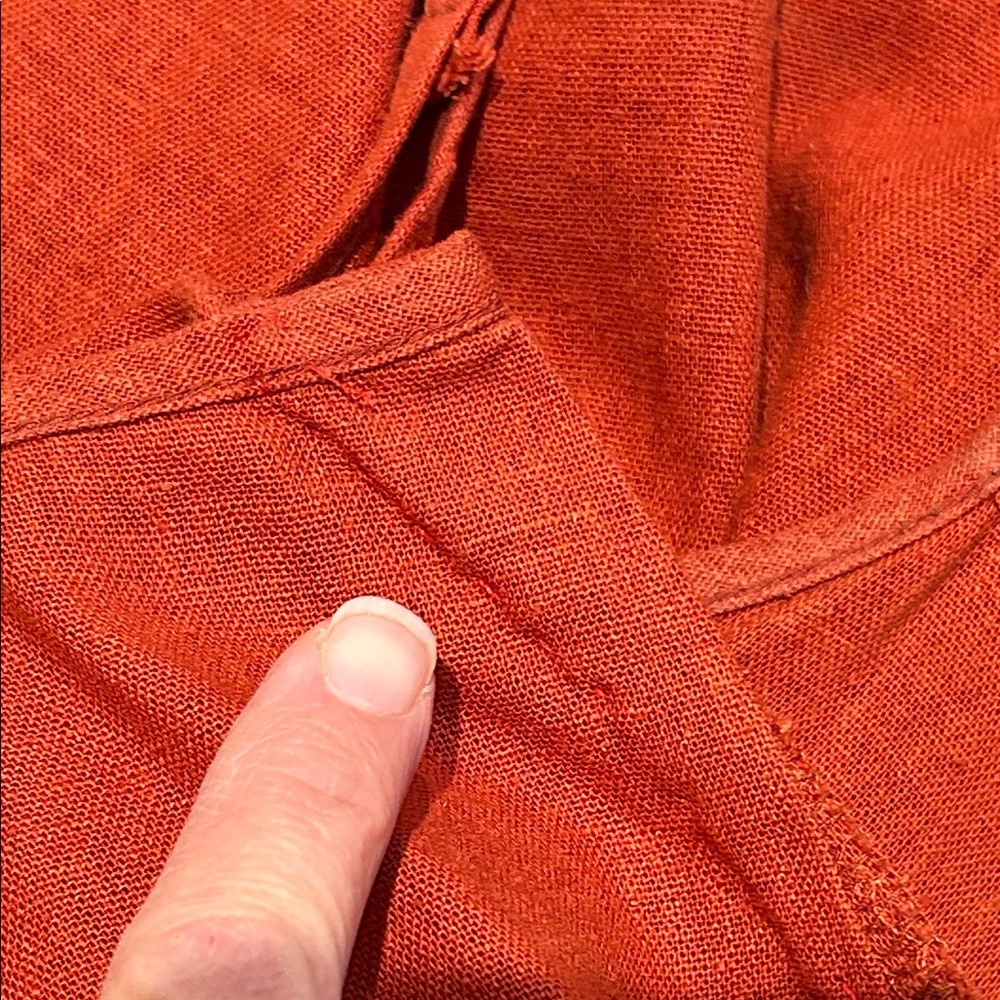 100% Linen Terracotta Midi Dress by UOs Urban Renewal - Picture 9 of 15